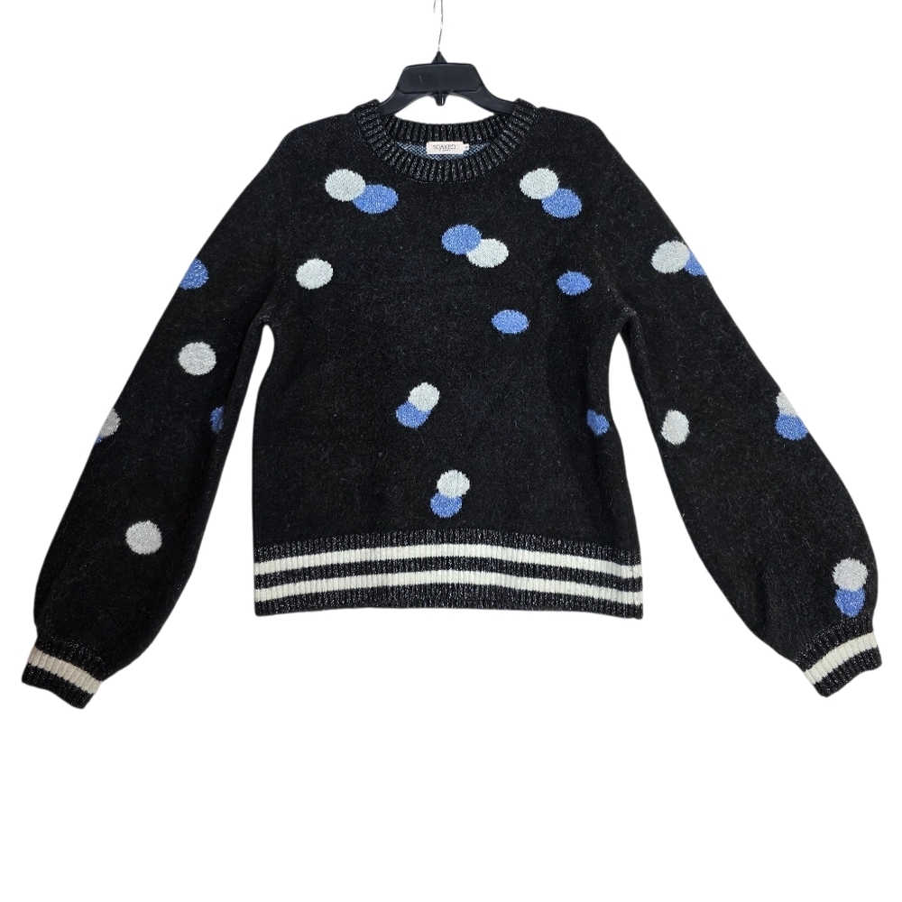 Soaked in Luxury knit Polka dots wool and alpaca blend Crew neck pull over